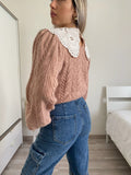 Maglione rosa collo a Camicetta rosa