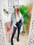 Cappotto corto Teddy grigio