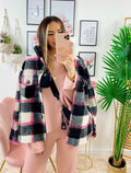 Giacca a quadri Black dettaglio fucsia