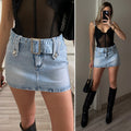 Mini in jeans con cintura