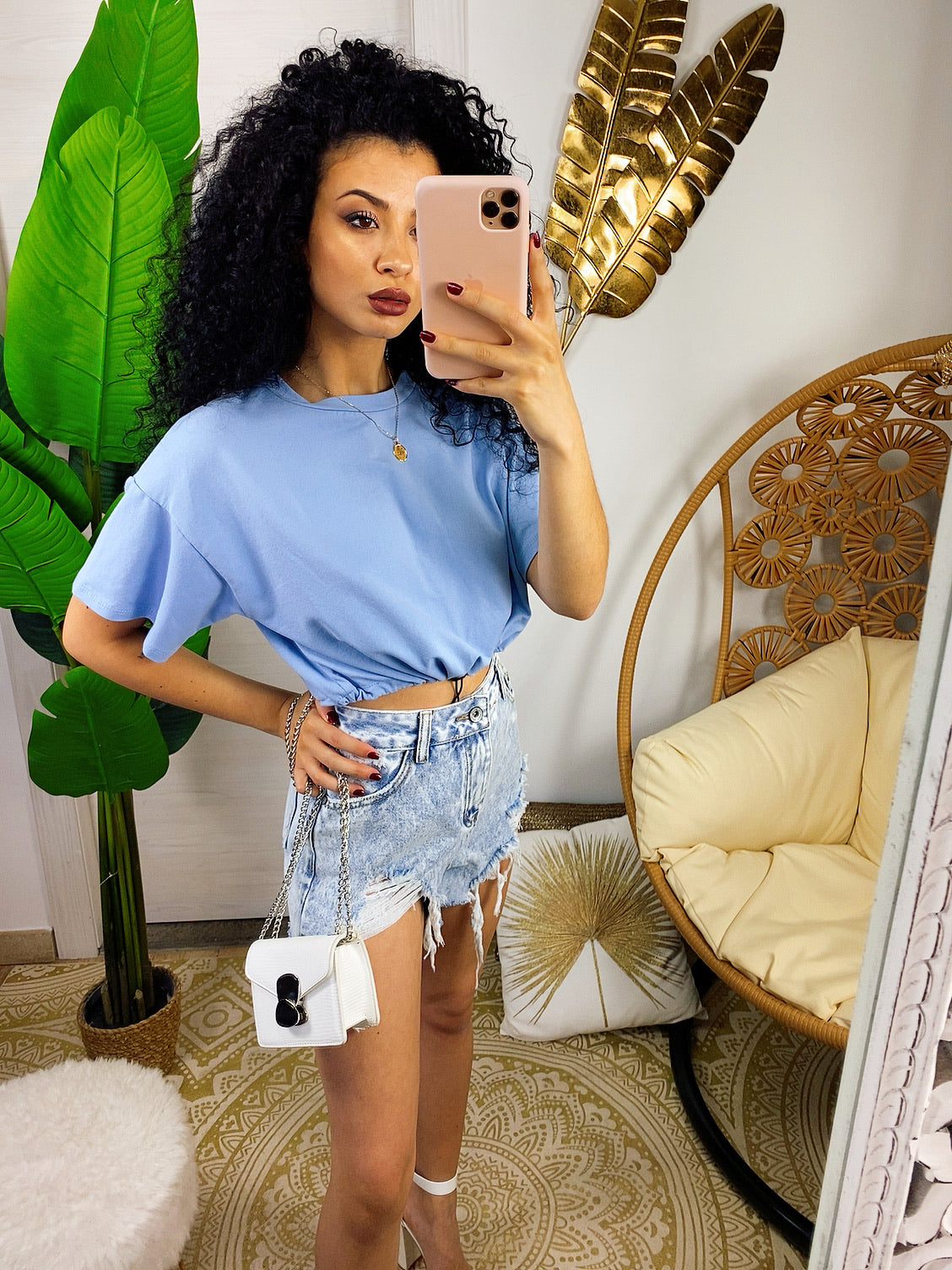 Short in jeans chiaro