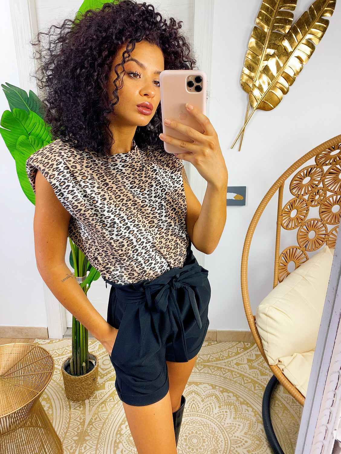 Maglia con spalline bombate Maculata trama piccola
