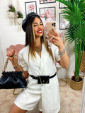 Tutina bianca con borsetta