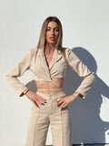 Completo top e pantalone beige