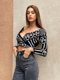 Maglione crop Bianco e nero