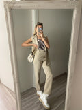 Completo smanicato e pantalone beige