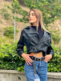 Giacca in eco pelle nera
