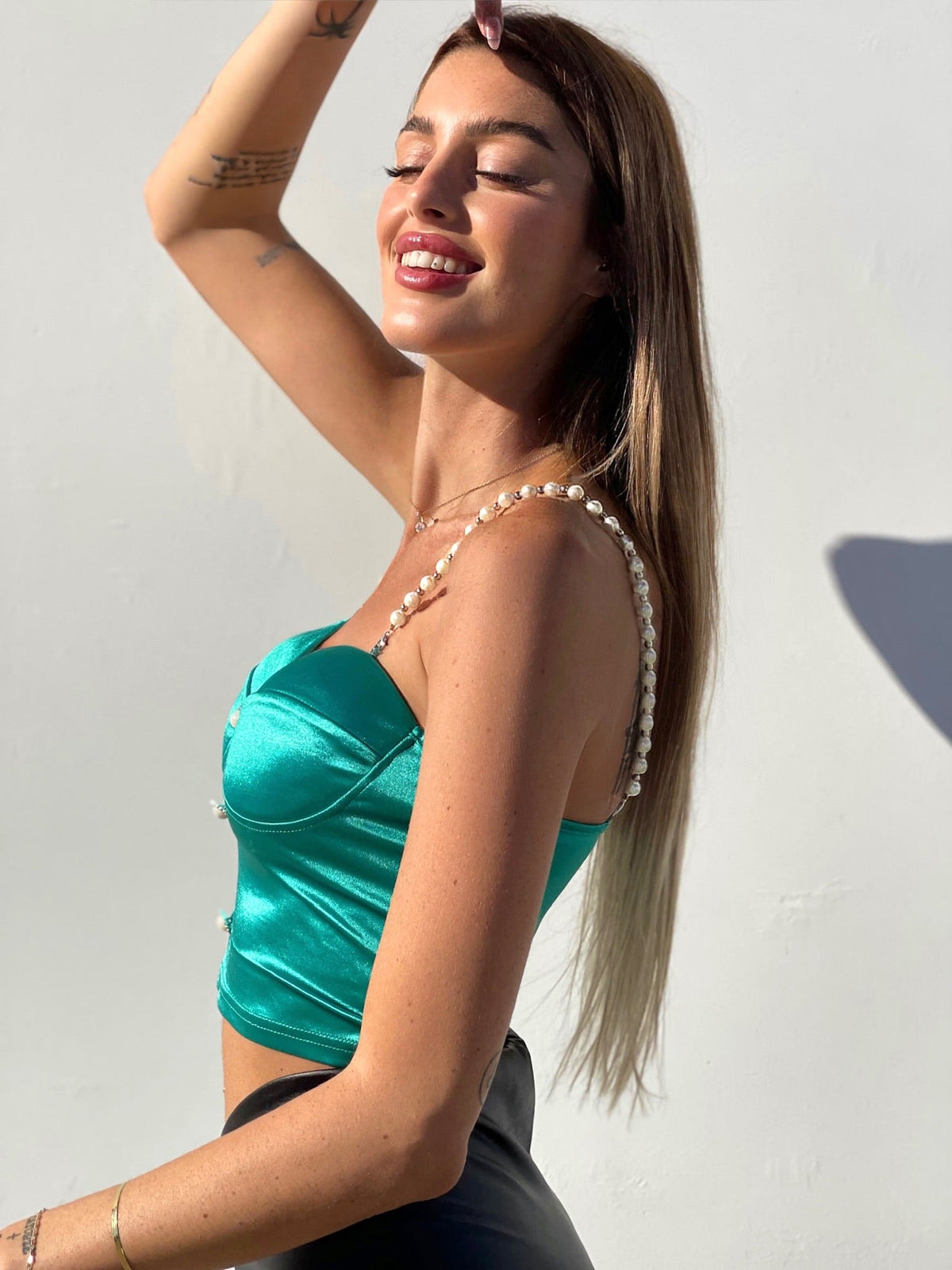 Top gioiello con perle