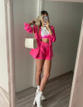 T-shirt crop piume Fuxia