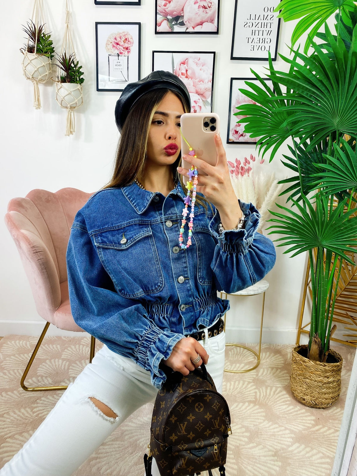 Giacca di jeans con elastico