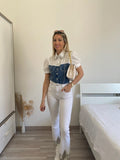Camicia in jeans con strass