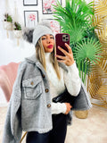 Cappotto corto Teddy grigio