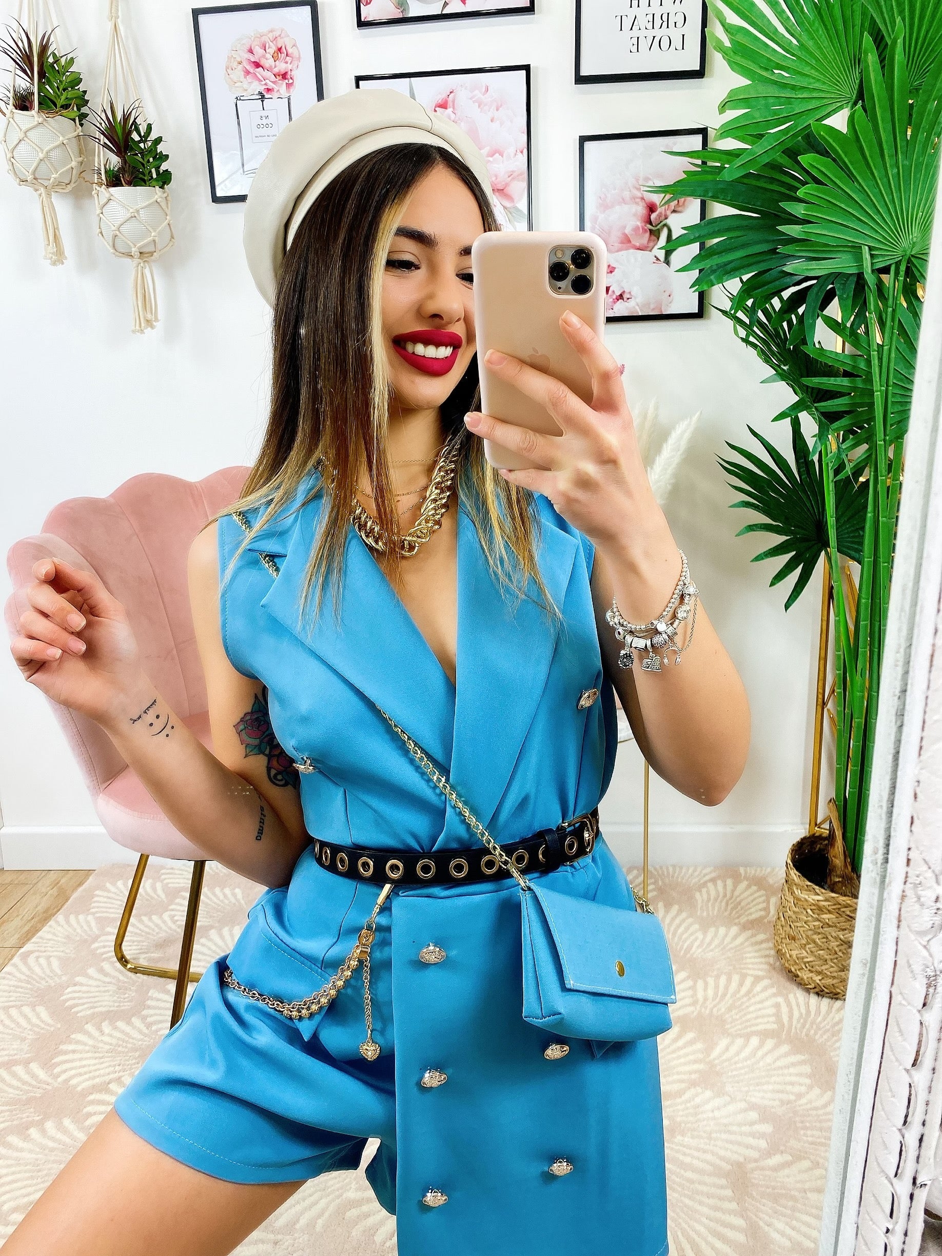 Tutina a Blazer con borsetta carta da zucchero