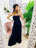 Tuta da evento con pantalone a pieghine