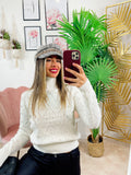 Maglione top quality con perle bianco