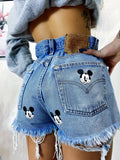 Short Levi’s Vintage con stampa topolino sfrangiato