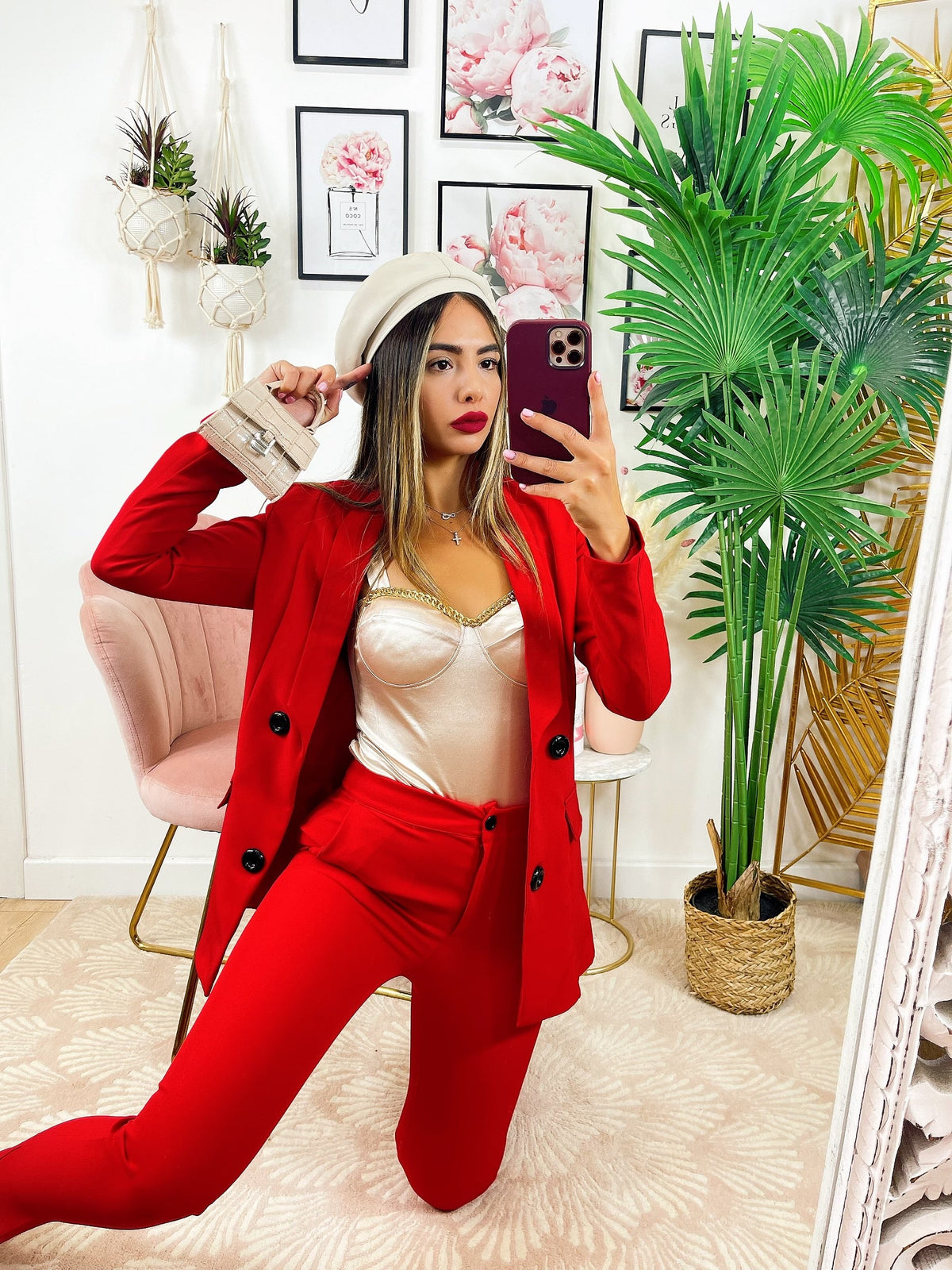 Completo giacca e pantalone rosso