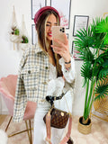 Giacca in tweed beige
