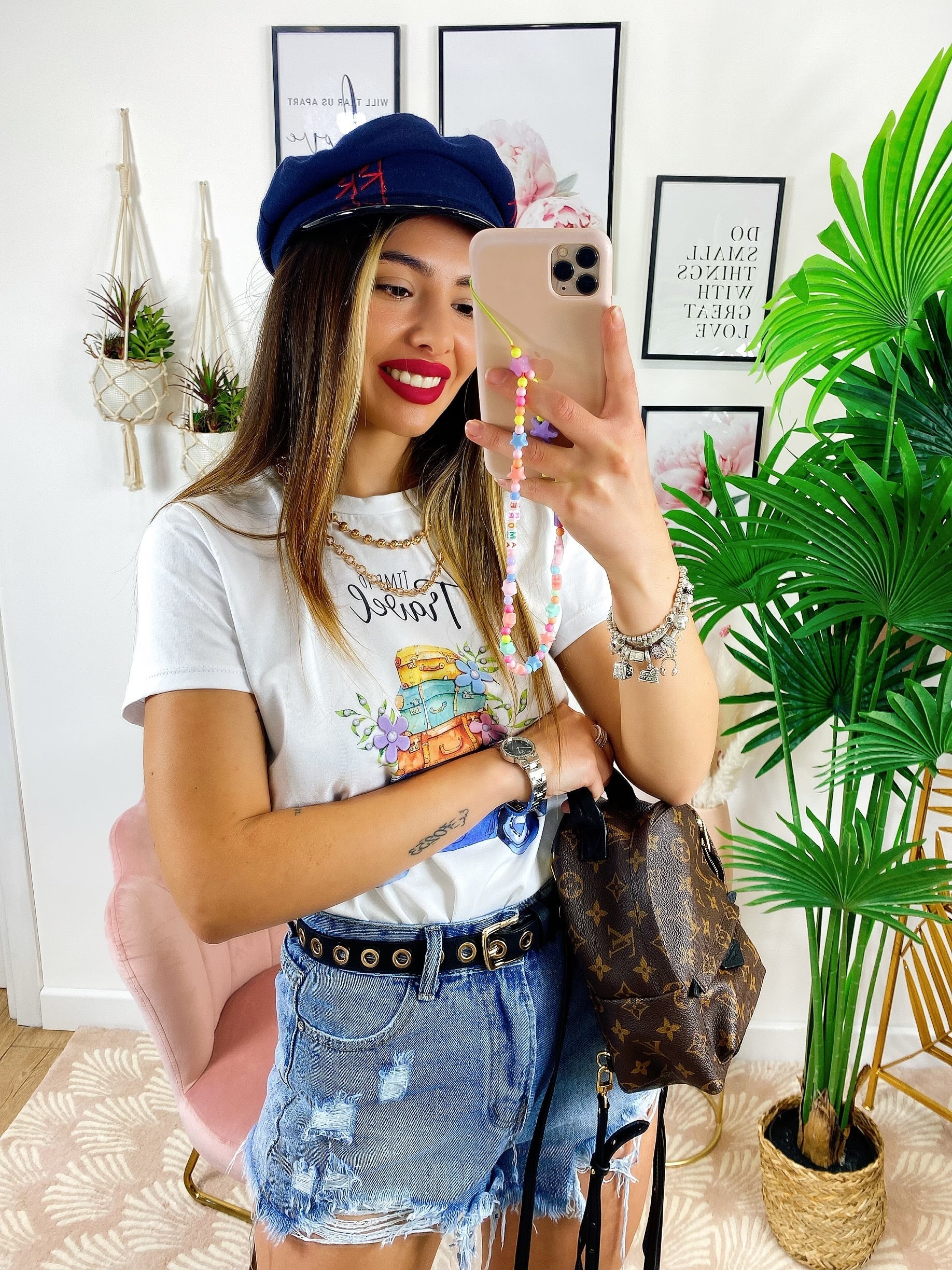 T-shirt con stampa Travel