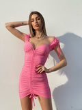 Abito rosa barbie con arricciatura