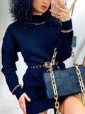 Abito in maglia Nero con catena