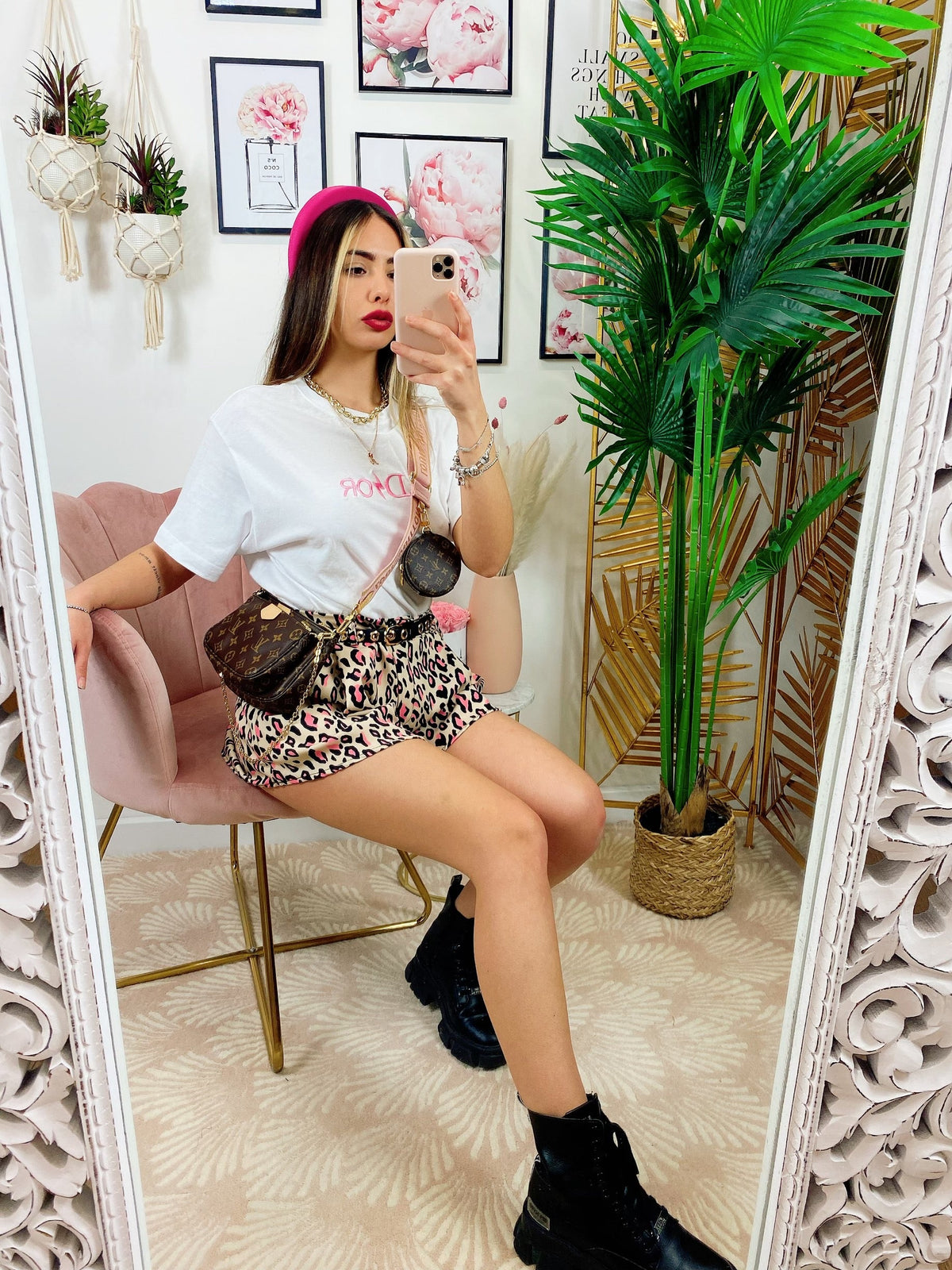 T-shirt con stampa D Bianca