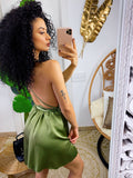 Tutina gioia satin verde militare