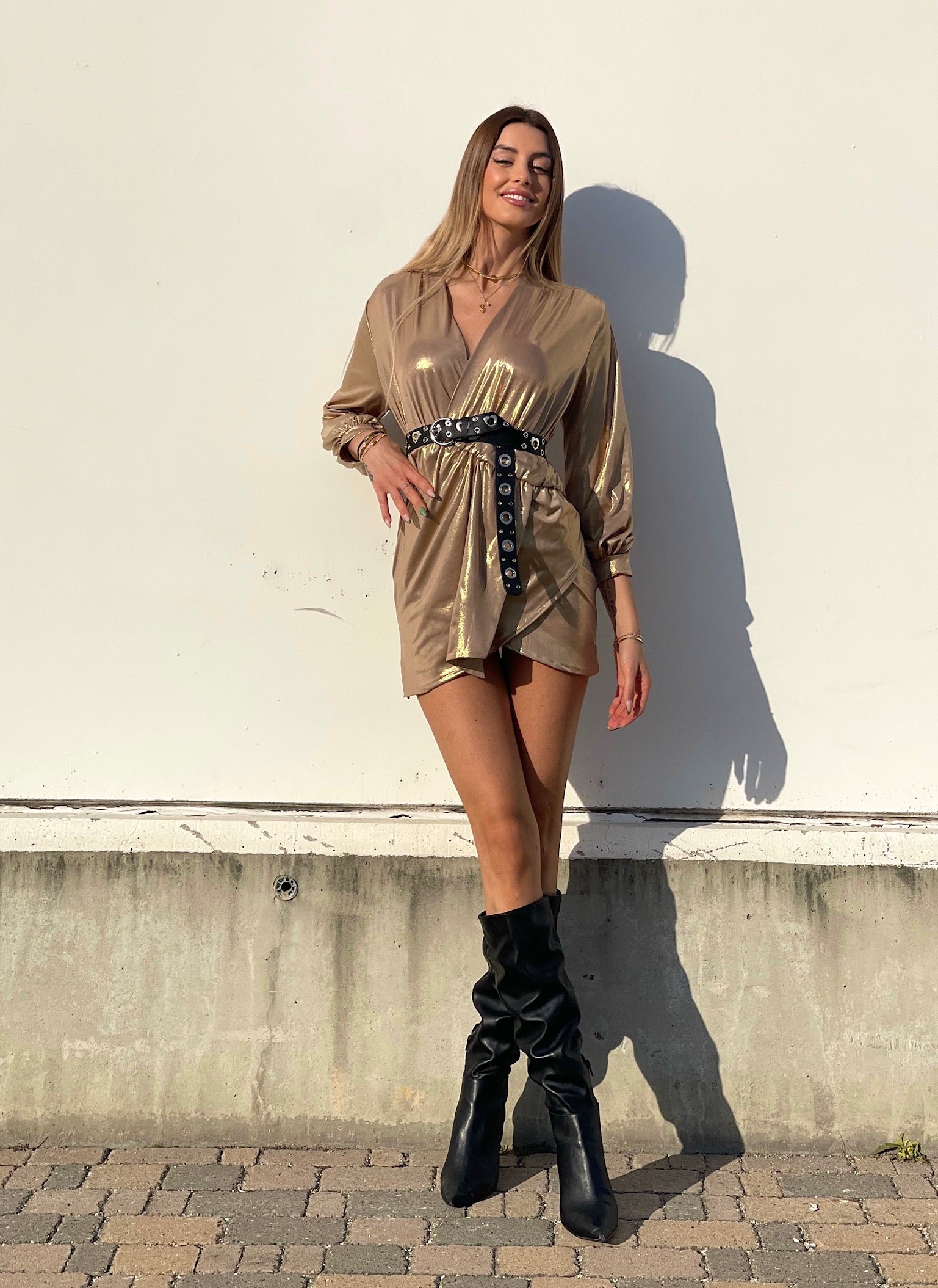 Abito glam night gold