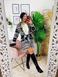 Cardigan con frange e cuori Marrone Grigio