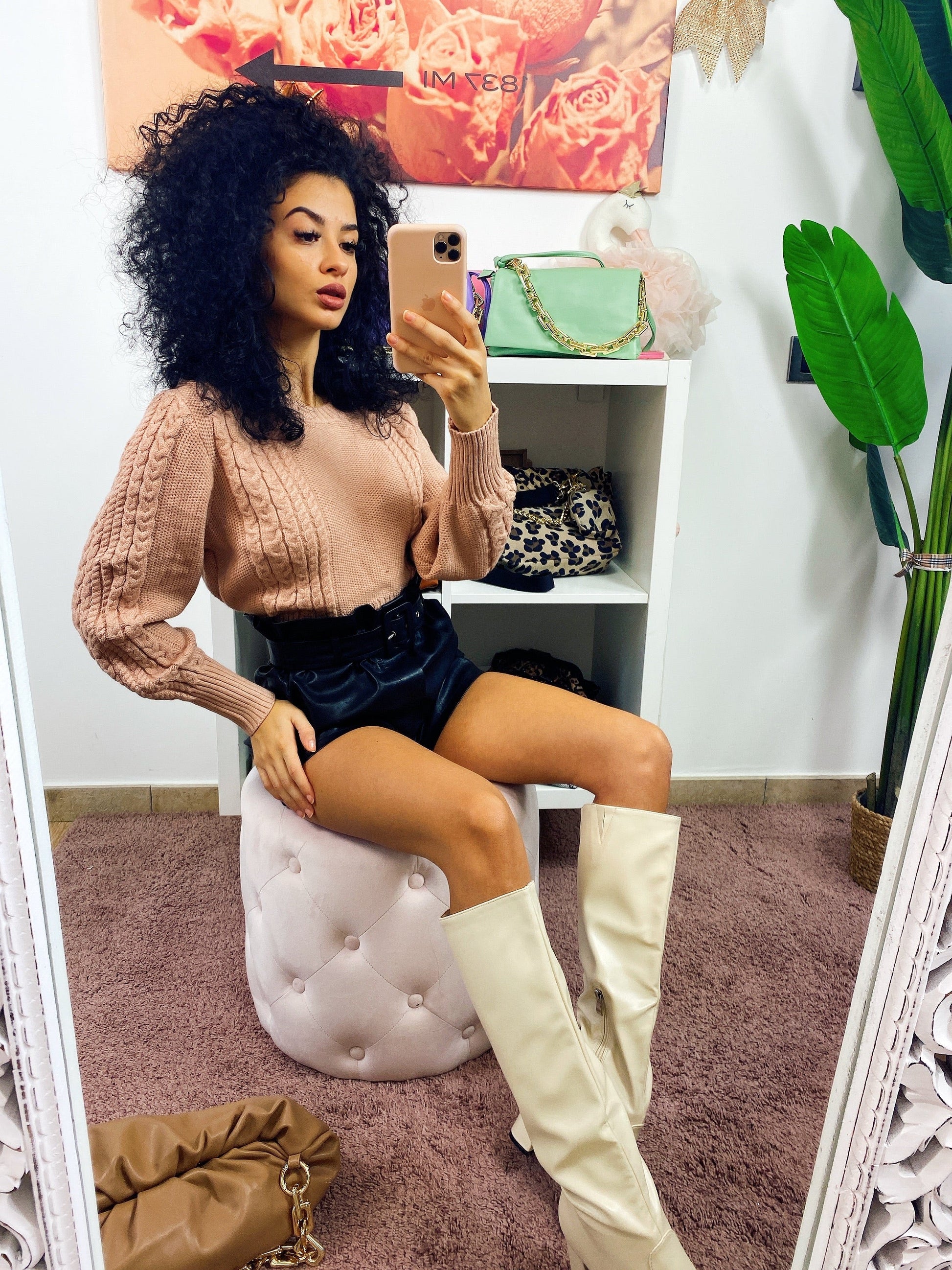 Maglione a trecce nude