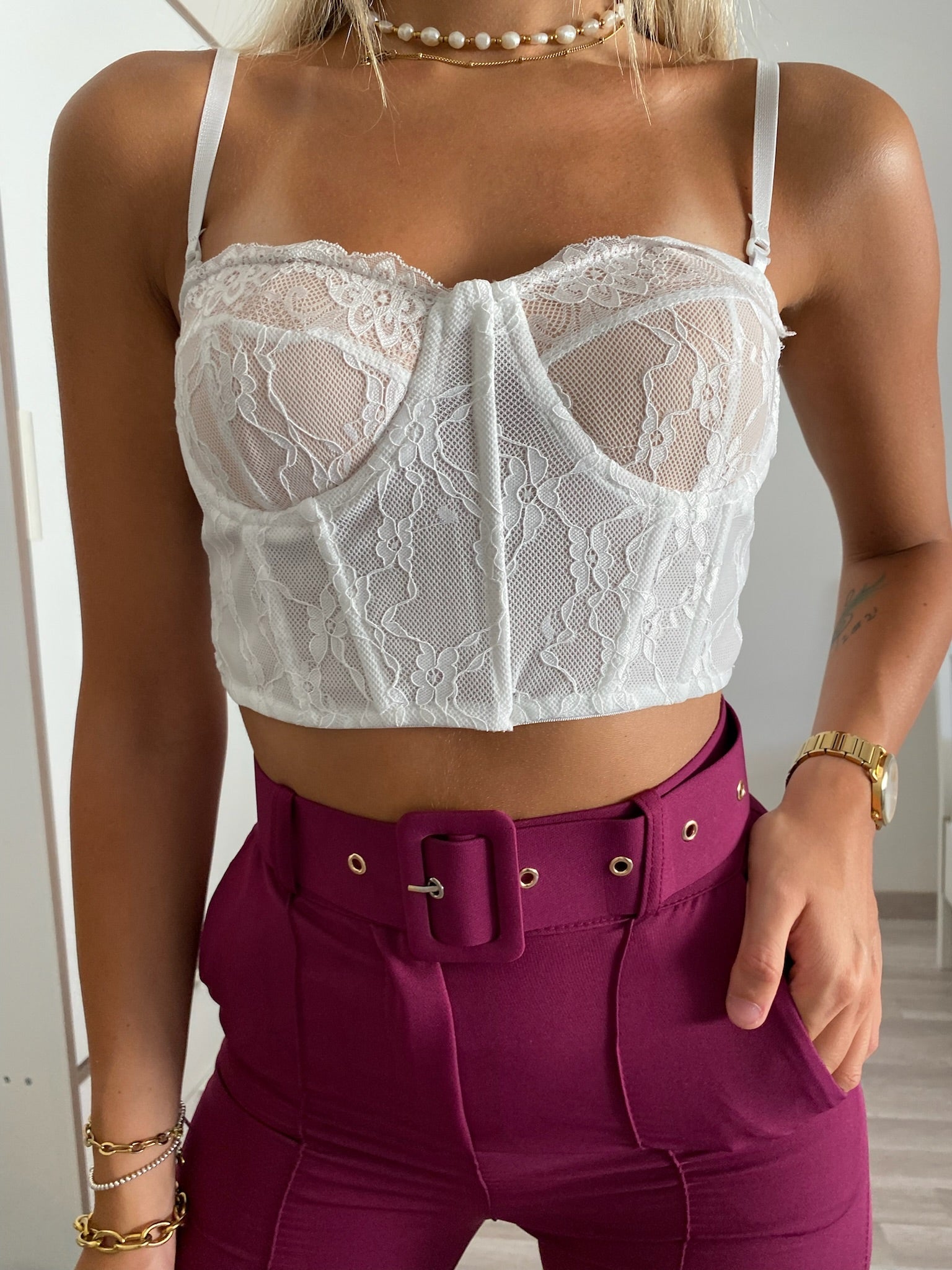 Top bianco in pizzo