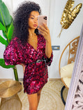 Abito con paillettes fuxia