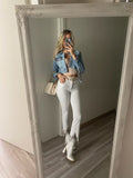 Giacchino di jeans con frange