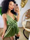 Tutina gioia satin verde militare