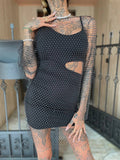 Abito manica lunga in strass