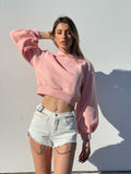 Felpa rosa manica ampia