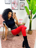 Leggins eco pelle Rosso