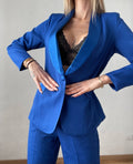 Completo giacca e pantalone blu elettrico