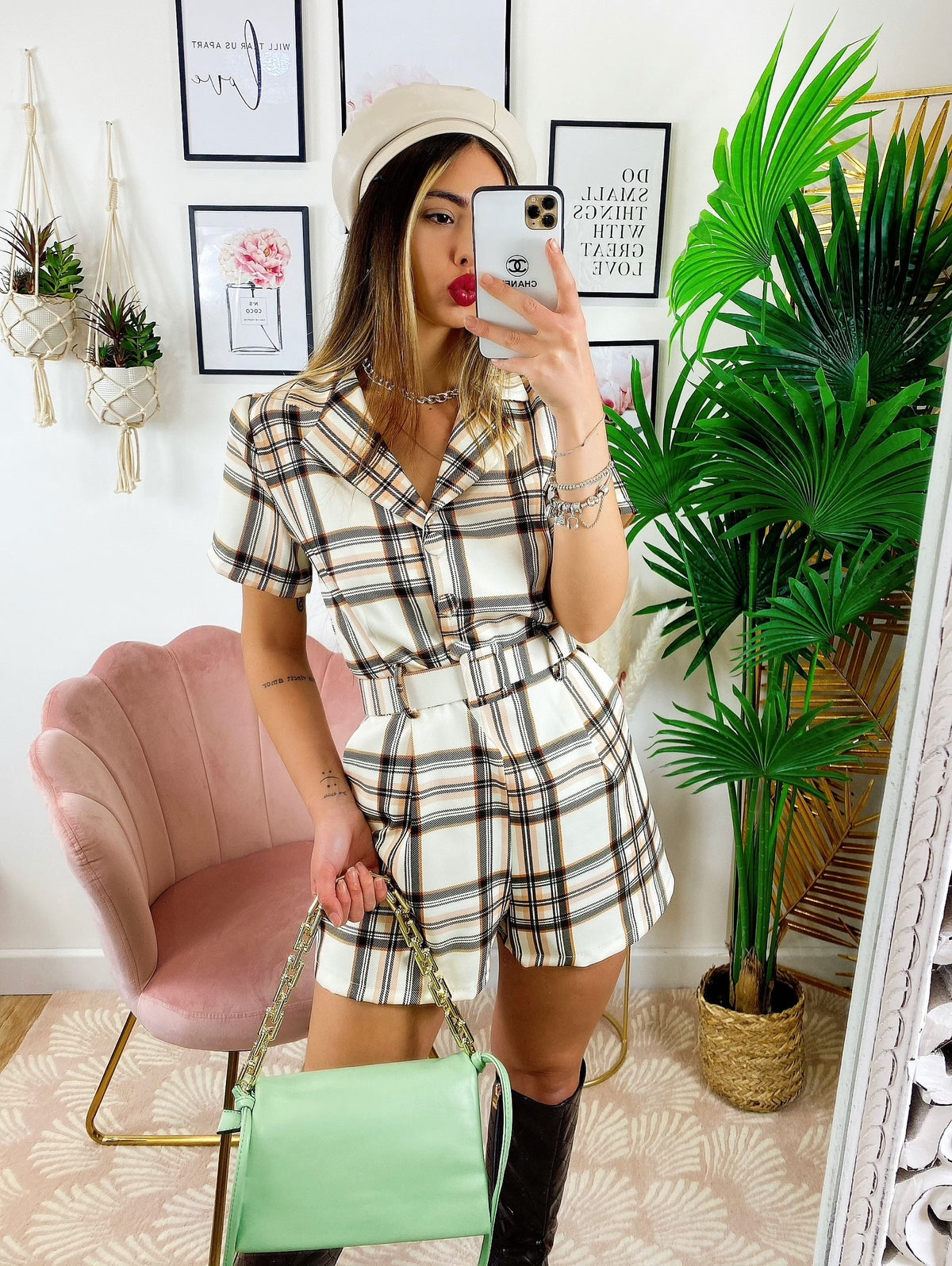 Tutina Check Beige