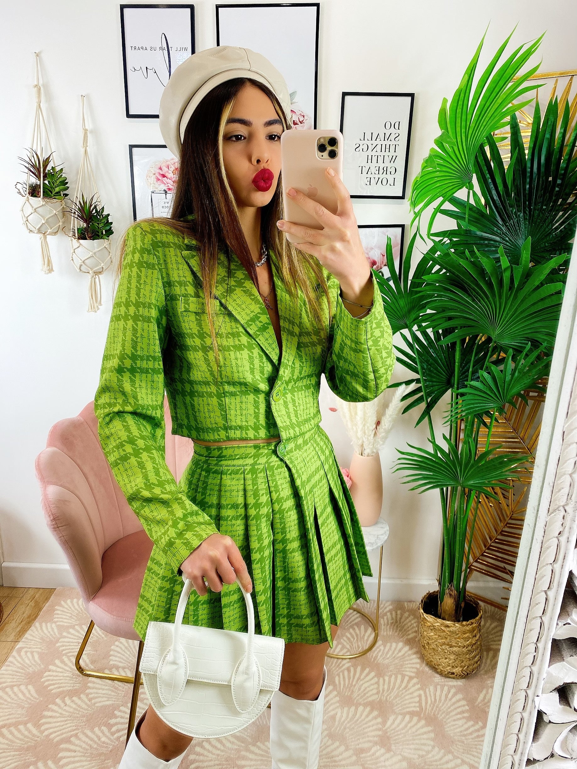 Completo Giacca Corta e Gonna Verde