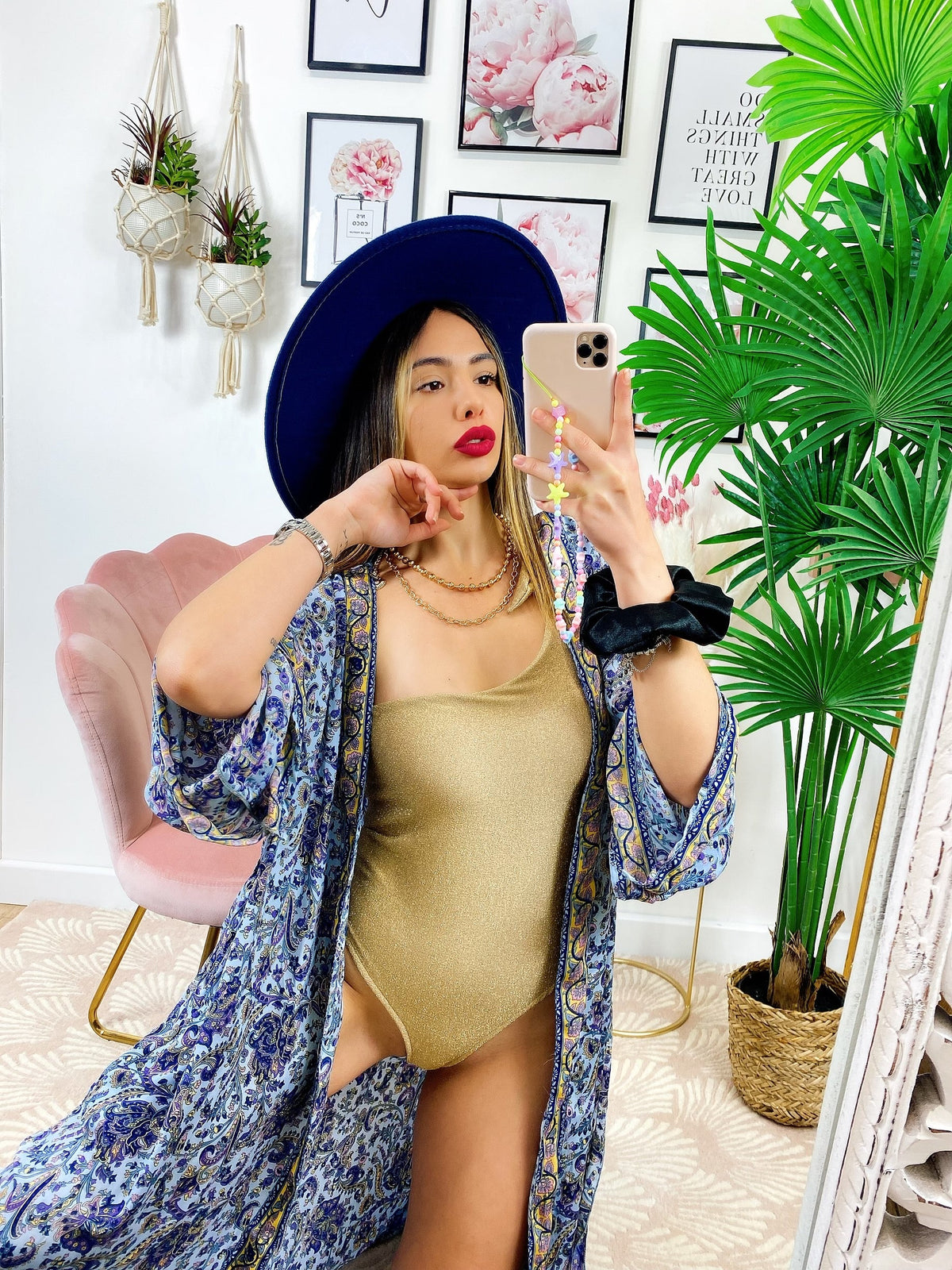 Kimono etnico base lilla