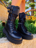 Biker Black alto con cinghia