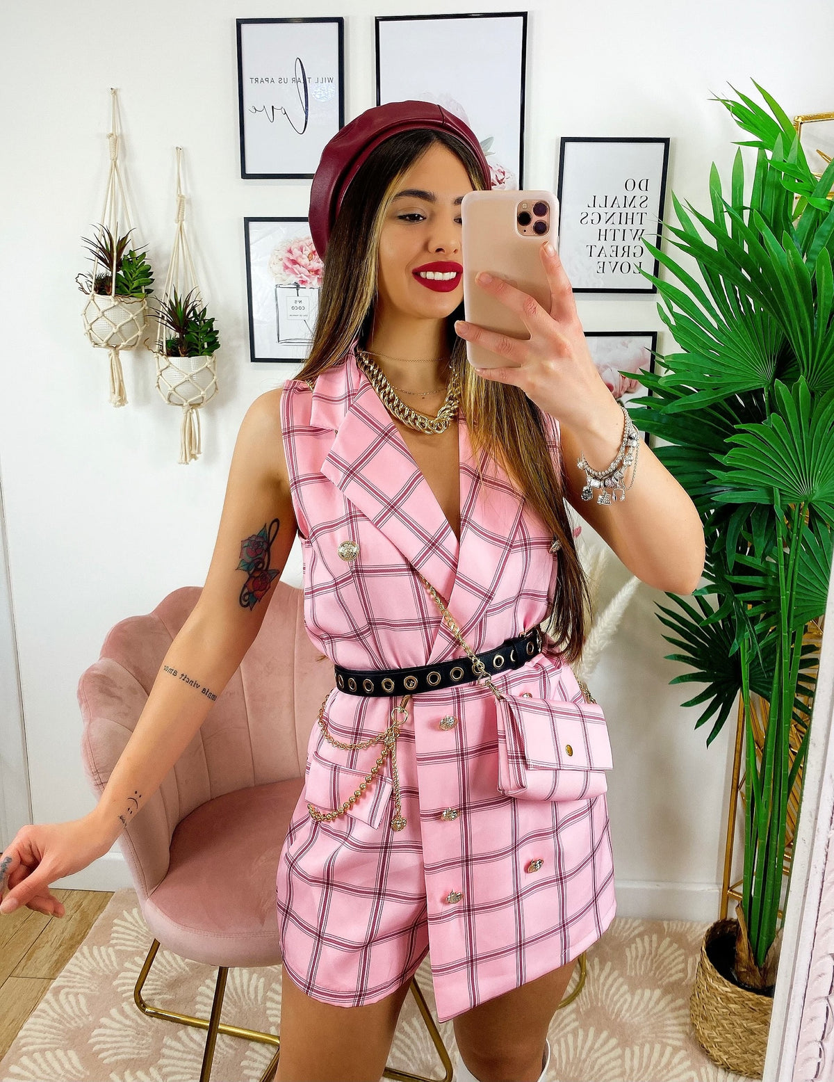 Tutina a Blazer con borsetta Rosa