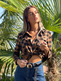 Camicia a quadri Camel black
