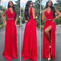 Abito rosso cintura in strass