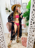 Pareo/kimono lungo in pizzo