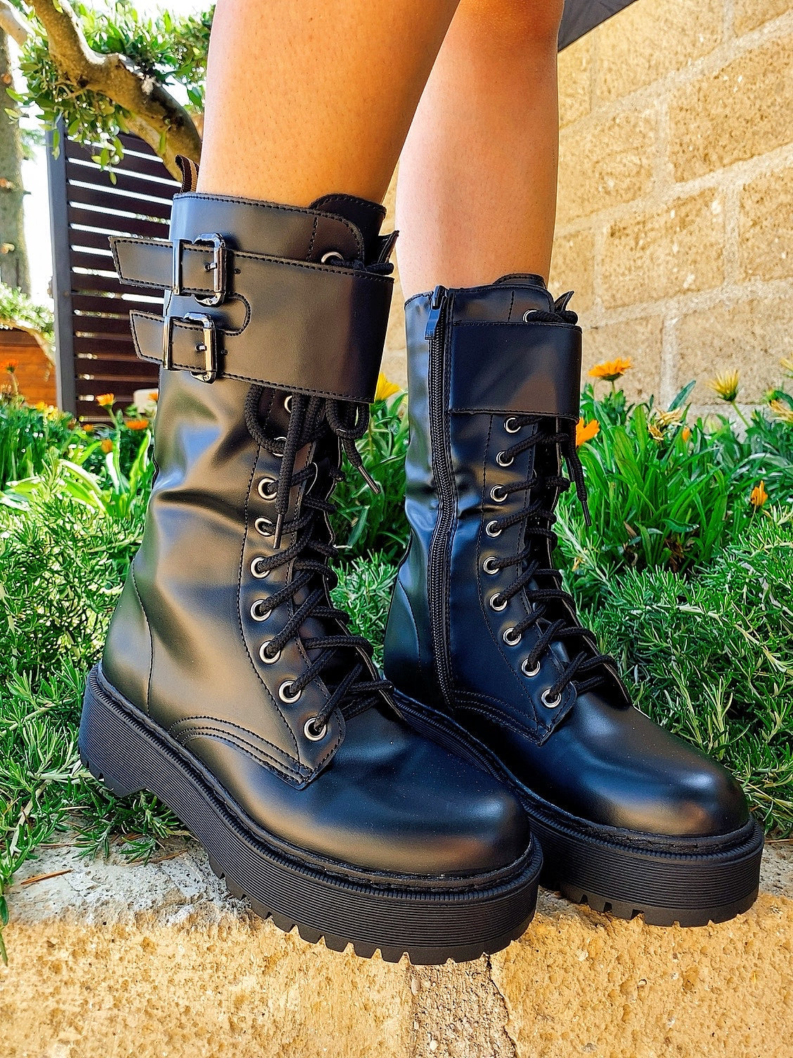 Biker Black alto con cinghia