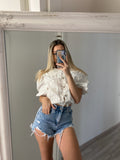 Camicia bianca con pizzo
