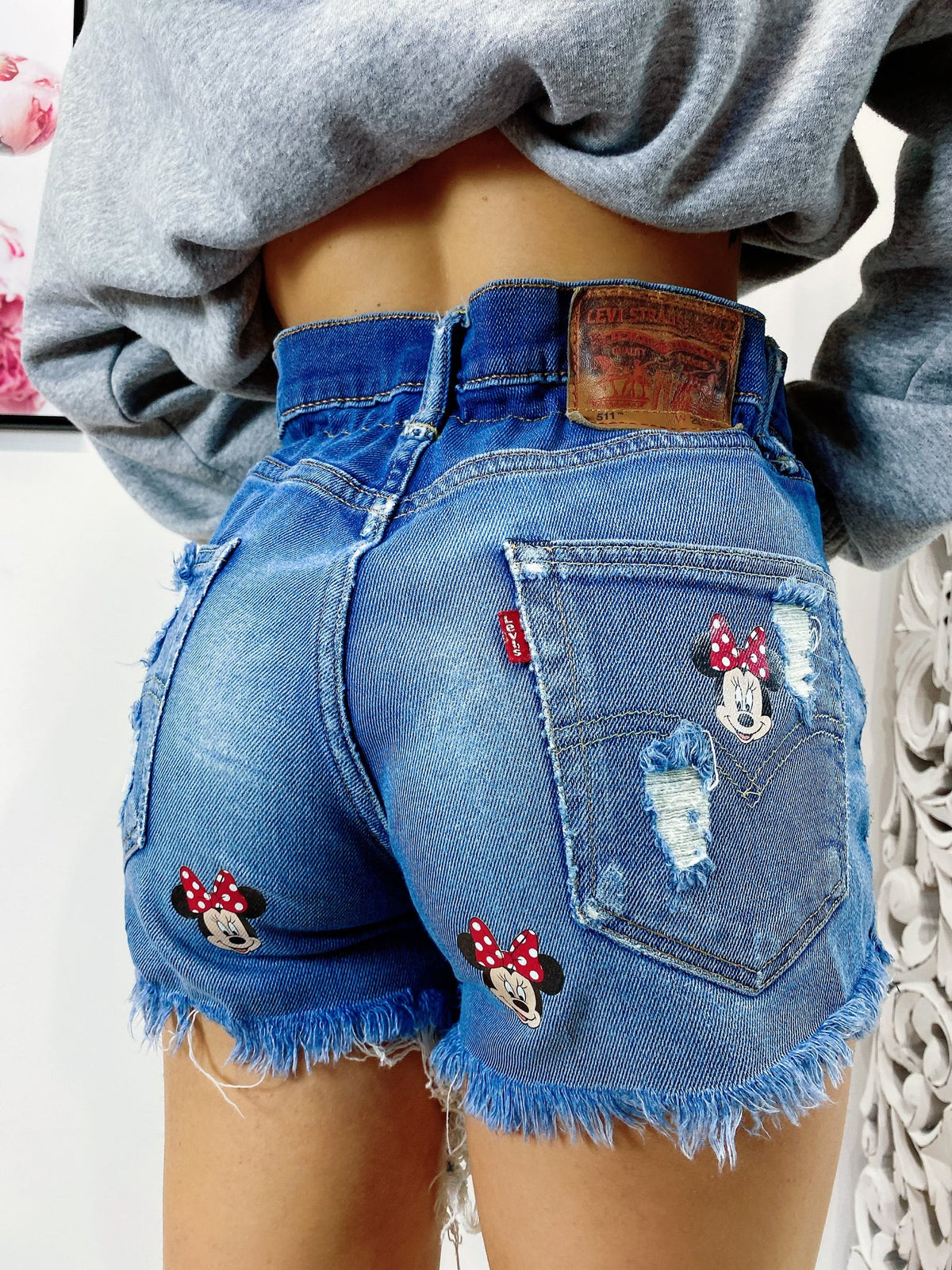 Short Levi’s Vintage stampa topolina con strappi