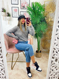 Maglione top quality con perle grigio